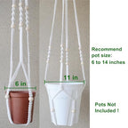 Macrame Plant Hanger Extra Long (52") Indoor Plant Holder with Beads, no Tassel- Long Plant Hanger for Tall Ceiling- Hanging Plant Holder for 6”-14”Pots -(1 Pack)