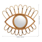 NUOBESTY Rattan Wall-Mounted Mirror 48x39cm Handmade Boho Decorative Vanity Mirror for Bedroom Entryway Woven Natural Fiber