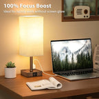 aooshine Brown Base Touch Lamps Set of 2 - Nightstand Lamp with USB-C + A Charge Ports & AC Outlets, 3-Way Dimmable Bedside Lamp, Small Table Lamp Light for Bedroom (Bulb Included) - color: Brown
