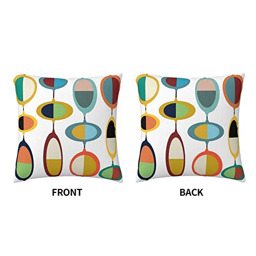 Mid Century Modern Square Pillow Case Throw Pillow Covers Decorative Pillowcase Cushion Cover with Car Couch Sofa Chair Bed Living Room 18x18 Inch - color: Mid Century Modern