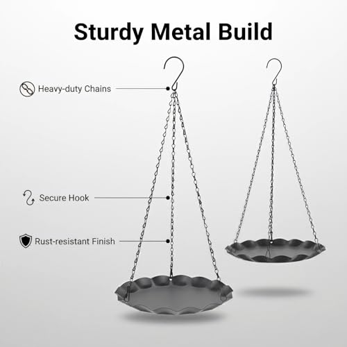 Hanging Planter for Indoor Outdoor, Plant Hanger, Plant Holder, Plant Pot Shelf Basket for Window Wall Ceiling Garden with Chains and Hooks, 2Pcs, Wavy Round - style: Wavy Round