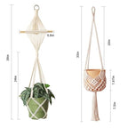 4 Pack Macrame Plant Hangers Indoor Up to 10 inch Pot, Boho Hanging Planters, Plant Holder with 8Pcs Stainless Steel Hooks - color: 4pcs Caramel Hanger
