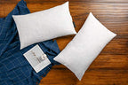 JA COMFORTS 12×20 Premium Goose Down Feather Throw Pillow Inserts(Set of 2)-5% Down Filling,High Filling Weight,250 TC Cotton Cover, Square, White - style: 12×20 (2 Pack)