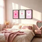 LIANGSU Black Framed Angel Number Affirmations Wall Art Pink Aura Gradient Butterfly Canvas Prints Boho Spiritual Positive Energy Wall Picture for Bedroom Living Room Office 12x16 Inch - color: Pink Affirmations Wall Art, size: 12x16 Inches