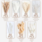 440PCS Natural Dried Pampas Grass Boho Home Decor Bouquet Phragmites Dried Flowers Bouquet for Wedding Floral Arrangements Home Decorations (440PCS) - size: 440 Pcs