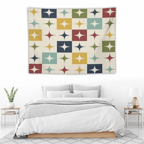 Modern Tapestry, Retro Mid Century Boho Geometry Abstract Bohemia Tapestries Home Decor for Living Room Bedroom Decoration 40in Wx30in H (102×76cm) - color: Bohemian Tapestry-30, size: 40in"Wx30in"H (102×76cm)