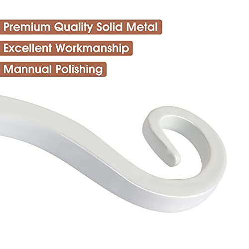 Jardim 2 Pack 10 Inch Premium Decorative Metal Iron Wall Hangers for Home Decor, Indoor Outdoor Plant Bracket Rustic Hanging Gardening Hooks for Planters, Bird Feeders, Lanterns, Wind Chimes (White) - color: White, size: 10 Inch