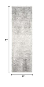 SAFAVIEH Montauk Collection Runner Rug - 2'3" x 7', Light Grey & Ivory, Handmade Cotton, Ideal for High Traffic Areas in Living Room, Bedroom (MTK601K)