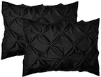 Elegant Comfort 2-Pack Sham Set Pinch Pleat Design, 1500 Premium Hotel Quality Microfiber, Stylish Design-Easy Care, Wrinkle and Stain Resistant, 2-Piece Sham Set, Pleated Standard/Queen, Black - color: Black, size: 26" x 20" (Pack of 2)