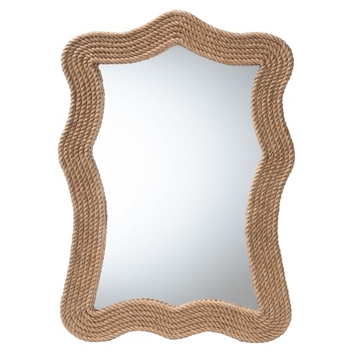 Bali & pari Quiana Coastal Woven Rope Accent Wall Mirror