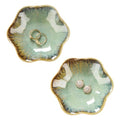 JAMEND CLXP 2PCS Ring Holder Dish, Small Key Bowl, Ceramic Trinket Tray Jewelry Dish Organizing Necklace Earrings for Mom Friend Sister, All Jewelries Are NOT Included. Crystal Green. - color: Crystal Green -2PCS