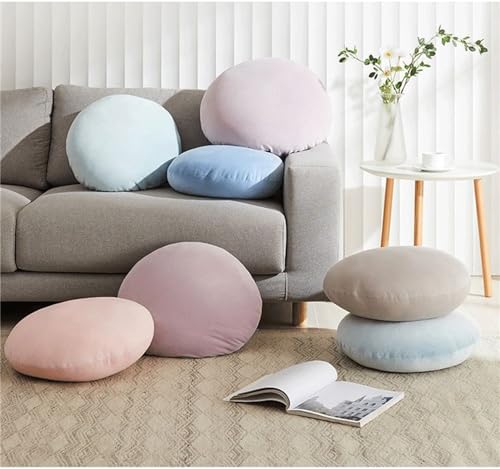 MOJUN Round Throw Pillow, 15.7" Soft Solid Color Round Sofa Lumbar Pillow Floor Pillow Home Decorative Pillow Cushion for Couch Car Living Room Bedroom, Warm White - color: Warm White