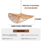 Boho Rattan 17-inch Pendant Light E26 lamp holder,height adjustable Restaurant chandelier Rattan light fixture Chandelier Woven Hanging Light Fixture for Bedroom Entryway Nursery Kitchen Island - color: Light Brown, size: 17-inch