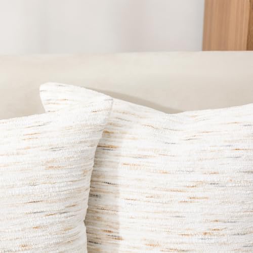 Boho Pillow Covers 18x18 Set of 2 Geometric & Striped Pillow Covers-Hand-Tufted Textured Pillowcases-Farmhouse Linen Decorative Throw Pillows for Sofa, Couch, Bed, Chair, Living Room, White - color: Gray