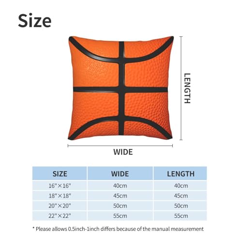Basketball Throw Pillow Covers 18 X 18 Inch Set of 2 Pillow Cases Decoration Cushion Cover for Sofa Bedroom Living Room Outdoor - color: Basketball