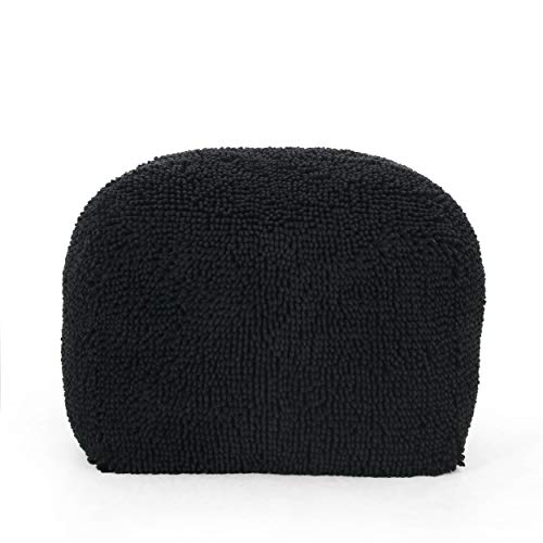 Foamma Pouf Ottoman 20" 20"x14", Charcoal - Square Ottoman Foot Rest for Living Room and Bedroom, Spongy Pouf Footstool with Microfiber Chenille Cover, Foot Rest for Couch with Removable Cover - color: Charcoal