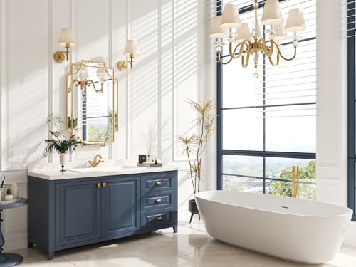 Kelly Miller 20"x30" Small Gold Bathroom Mirror for Wall Mount, Beveled Vanity Mirror for Master Bath Half Bath - size: 30"L x 20"W