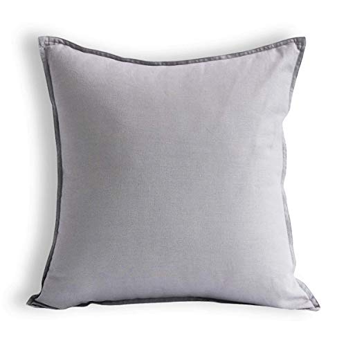 Jeanerlor Solid Cotton Linen Decoration Toss Throw Pillow Sham Cushion Case Special Pillow Cover Delicate Decorative Pillowcase for Children Kid Baby, 18"x18"(45 x 45cm), Silver Grey - color: Silver Grey, size: 18" x 18" (Pack of 1)