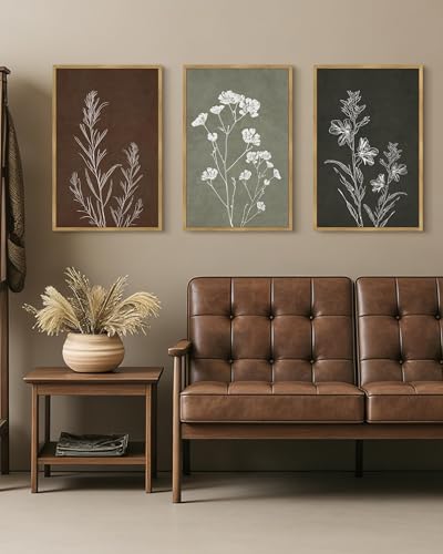 Drsoum Flower Wall Art Vintage Floral Minimalist Wall Hanging Decor Farmhouse Colorful Botanical Prints Artwork for Bedroom Living Room Hallway 16x24in Natural Framed - color: Vintage Flower, size: 16x24in, Natural Framed
