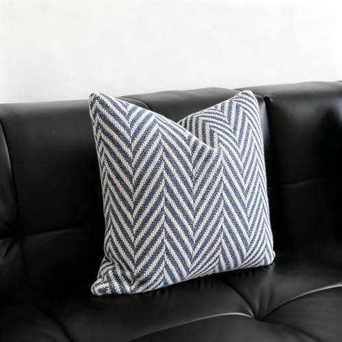 vctops Boho Throw Pillow Cover Blue and White Knitted Woven Pillow Cushion Cover Arrow Knit Decoration Square Pillowcase for Sofa Couch Bedroom Living Room (Blue,18"x18") - color: Blue, size: 18" x 18" (Pack of 1)