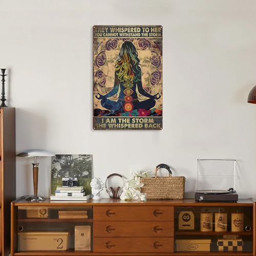 Boho Gifts For Women Yoga Room Decor Spiritual Wall Decor Zen Wall Sign Vintage Metal Sign For Office Yoga Room Gym 8×12 Inches - color: Yoga, size: 8×12Inches