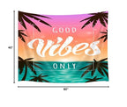 MERCHR Good Vibes Only Tapestry, Quote Motivational Inspirational Girl Girly Tapestry Wall Hanging for Bedroom, Cute Summer Beach Ocean Tapestries Poster Blanket College Dorm Home Decor 60X40