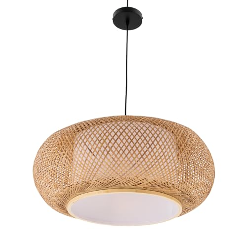 Pendant Bamboo Lamp Vintage Bamboo Wicker Rattan Pendant Light Ceiling Light Hanging Lamp for Living Rooms Kitchens Dining Rooms Corridors Cafes