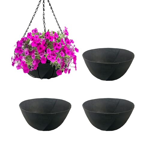 4 Pack 12 Inch Fabric Planter Basket Liner- Felt Flower Pot Liners Replacement Coco Fiber Liner for Hanging Basket Flowers Round Hanging Basket Liners Prevent Birds from Nesting - size: 4pack-12inch