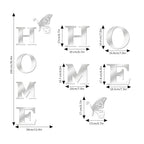 JEPELUS 37 Pieces 3D Mirror Wall Decor Home Sign Letters and Round Shape, Acrylic Acrylic Mirror Wall Stickers Decorative Art Decals for Home Living Room Bedroom Farmhouse Decoration (Silver)