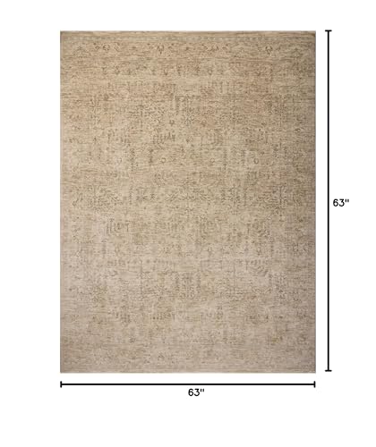 Loloi Magnolia Home by Joanna Gaines Junie Collection JUE-02 Oatmeal/Smoke 5'-3" x 5'-3", .38" Pile Height, Round Area Rug - color: Oatmeal / Smoke, size: 5'3" (Round)