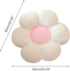 lannery Flower Plush Throw Pillows, Flower Floor Pillow Seating Cushion Toy for Reading, Room, Watching TV (25.6", White-1)