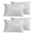 WARMDERN Waffle Weave Pillowcases Standard Size 4 Pack Pillow Cases Soft Microfiber Pillow Case Covers Set of 4 Boho Woven Textured Pillowcase with Envelope Closure(White, 20x26 Inches, 4 Pack) - color: White-waffle Weave, size: 20" x 26" (Pack of 4)