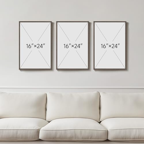 Framed Neutral Abstract Wall Art, 3 Piece Earth Tones Rustic Canvas Prints Paintings Artwork for Walls, Minimalist Abstract Stone Pictures for Living Room Dining Room Bedroom Wall Decor 16x24 Inch - color: Earthy, size: 16" W x 24" H x 3pcs