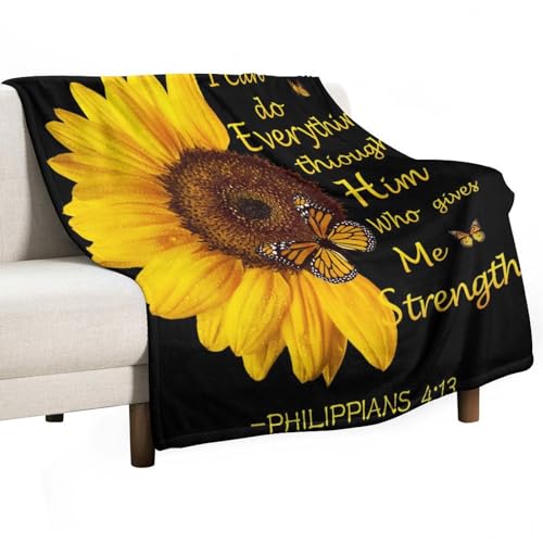 Sunflower Blanket,Vintage Country Farm Sunshine Sunflower Plant Flower Leaf Butterfly Print Blanket for Couch Sofa Bed Decorative Gifts 30x40 - color: Blanket-2, size: 30"x40"