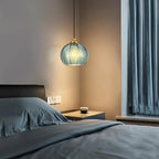 Mikeru Mint Glass Pendant Lights Kitchen Island Lighting Single Globe Pendant Light Fixtures Century Modern Kitchen Island Pendant Lighting for Bedroom Living Dining Room Light Fixture（Without Bulb） - color: Mint-1 Light-1PC