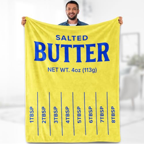 Aimego Salted Butter Flannel Blanket Funny Food Theme Soft Throw Blanket Novelty Gift for Baking Lovers Cozy Couch Bed Sofa Nap Blanket 50x60 Inch Home Decor - color: A-panda Blanket