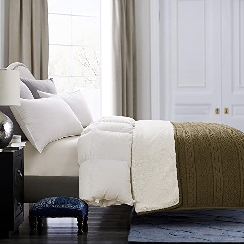 Longhui bedding Dark Brown Acrylic Cable Knit Sherpa Throw Blanket - Thick, Soft, Big, Cozy Dark Brown Knitted Fleece Blankets for Couch, Sofa, Bed - 50 x 63 Inches - color: Dark Brown, size: 50" x 63", Standard