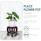 DOITOOL Large Plant Stool Wood Planter Stand Round Wooden Fish Tank Stand Oriental Style Indoor Plant Stand Wooden Display Base