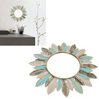 CHICIRIS Modern Minimalist Sunburst Metal Wall Mirror 16.1 Inch Round Decorative Cosmetic Mirror for Bedroom Bathroom Living Room Office