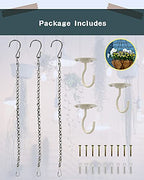NACETURE Ceiling Hooks for Hanging Plants 3 Pack - Plant Hanger Indoor Hanging Hooks Metal Plant Bracket Iron Lanterns Hangers for Wind Chimes (White 3 Pack + Chain) - color: White 3 Pack + Chain