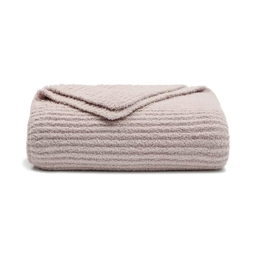 bearberry Soft Rib Knit Blanket Thin Warm & Breathable - Snuggly Minky Throw for Everyday Use, Travel, Chair | All-Season Machine Washable for Couches, Gifts, Family (Beige, 50”x60”) - color: Ribbed Knit Beige, size: Throw(50″x60″)
