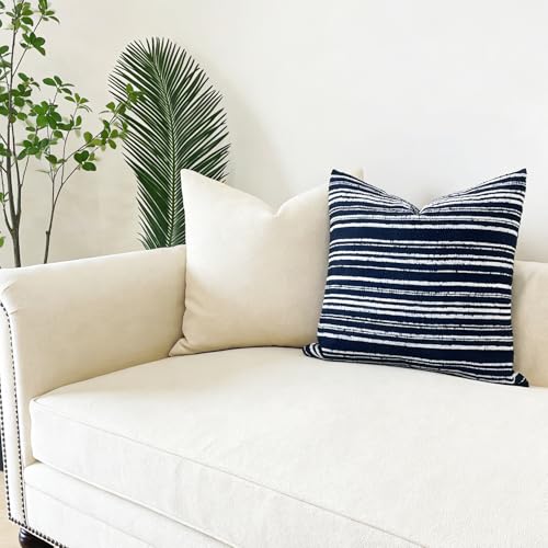 Slow Cow Boho Chenille Textured Woven Stripe Throw Pillow Covers 18 x18 Decorative Cushion Cover Pillow Cover Chenille Pillow Case Navy Blue - color: Navy, size: 18" x 18" (Pack of 1)
