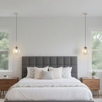 KCO Lighting 7.1" Amber Glass Pendant Light Brushed Nickel Pendant Lighting Modern Globe Pendant Light Mid Century Hanging Light Small Pendant Lights for Kitchen - color: Silver+Amber