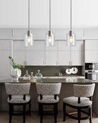 Chrome Pendant Lights Kitchen Island - Clear Glass Pendant Light Fixture Multiple Stems Rods 3 Units 12 Inch 3 Units 4 Inch (2 Pack Chrome Downrod) - color: Chrome 2PK
