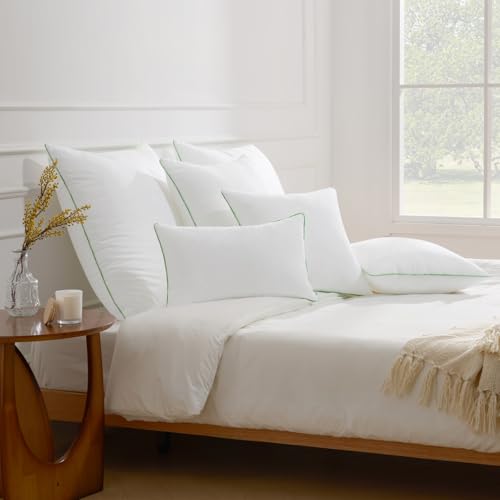 Ashler 28x28 Pillows Insert (Set of 2) - Throw Pillow Inserts with 100% Cotton Cover - 28 Inch Square Interior Sofa Stuffer Pillow Inserts -Decorative White Couch Pillow - size: 28x28 Inch