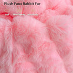 LIFEREVO Fluffy Faux Rabbit Fur Body Pillow Cover, Soft Cute Bubble Waffle Shaggy Plush Bed Body Pillowcase with Zipper Closure, Long 20"x54" Fuzzy Furry Pillow Case for Pregnancy Side Sleeper, Pink - color: Pink