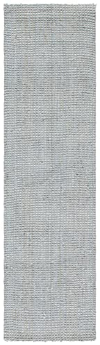 SAFAVIEH Natural Fiber Collection Runner Rug - 2'3" x 7', Grey, Handmade Farmhouse Jute, Ideal for High Traffic Areas in Living Room, Bedroom (NF730F) - color: Grey, size: 2'3" x 7' (Runner)
