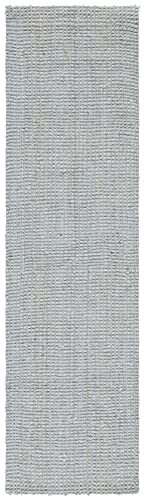 SAFAVIEH Natural Fiber Collection Runner Rug - 2'3" x 7', Grey, Handmade Farmhouse Jute, Ideal for High Traffic Areas in Living Room, Bedroom (NF730F) - color: Grey, size: 2'3" x 7' (Runner)