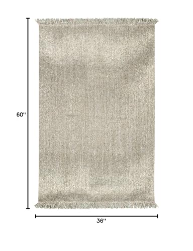 SAFAVIEH Natural Fiber Collection Accent Rug - 3' x 5', Green & Natural, Handmade Woven Fringe Jute, Ideal for High Traffic Areas in Entryway, Living Room, Bedroom (NF826Y) - color: Green/Natural, size: 3' x 5' (Rectangular)