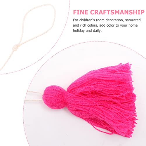 Tassel Hand-Woven Wall Decor Vintage Style Macrame Wall Hanging Decorative Tassel Pendant for Living Room - color: Pink